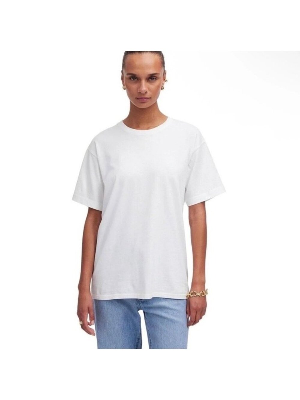 Madewell Women's Refined East Tee White Cotton Short Sleeve Size XL NWT